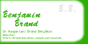 benjamin brand business card
